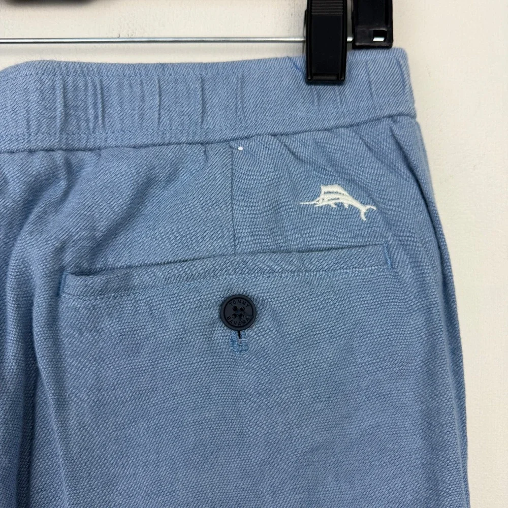 Tommy Bahama Boracay LINEN Blend Pants Mens M x 32 Relaxed Drawstring Blue